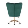 Křeslo AURORA VELUR na zlaté podstavě s kolečky - zelené