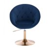 Křeslo VERA VELUR na zlatém talíři - modré