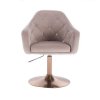 Křeslo ROMA VELUR na zlatém talíři - světle šedé