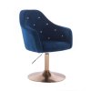 Křeslo ROMA VELUR na zlatém talíři - modré