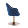 Křeslo ROMA VELUR na zlatém talíři - modré