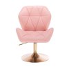 Židle MILANO MAX na zlatém talíři - světle růžová