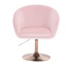 Židle VENICE VELUR na zlatém talíři - světle růžová