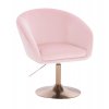 Židle VENICE VELUR na zlatém talíři - světle růžová