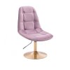 Kosmetická židle SAMSON VELUR na zlatém talíři - fialový vřes taliri fialovy vres