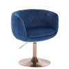 Židle MONTANA VELUR na zlatém talíři - modrá