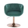 Židle MONTANA VELUR na zlatém talíři - zelená