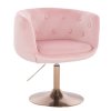 Židle MONTANA VELUR na zlatém talíři - světle růžová