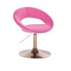 Židle NAPOLI VELUR na zlatém talíři - růžová