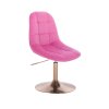 Židle SAMSON VELUR na zlatém talíři - růžová