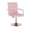 Židle  VERONA VELUR na zlatém talíři - světle růžová