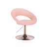 Židle NAPOLI na zlatém talíři - světle růžová