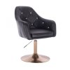 Kosmetická židle ROMA na zlatém talíři - černá