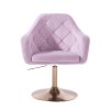 Křeslo ROMA VELUR na zlatém talíři - levandule