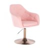 Křeslo ANDORA na zlatém talíři - světle růžové