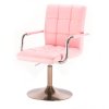 Židle VERONA na zlatém talíři - světle růžová