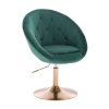 Křeslo VERA VELUR na zlatém talíři - zelené