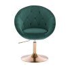 Křeslo VERA VELUR na zlatém talíři - zelené