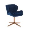 Židle MILANO VELUR na zlatém kříži - modrá