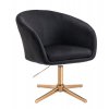 Židle VENICE VELUR na zlatém kříži - černá