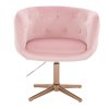 Židle MONTANA VELUR na zlatém kříži - světle růžová