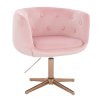 Židle MONTANA VELUR na zlatém kříži - světle růžová