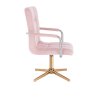 Židle VERONA VELUR na zlatém kříži - světle růžová
