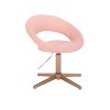Židle NAPOLI na zlatém kříži - světle růžová