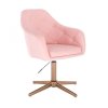 Křeslo ANDORA na zlatém kříži - světle růžové