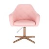 Křeslo ANDORA na zlatém kříži - světle růžové