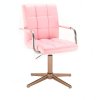 Židle VERONA na zlatém kříži - světle růžová