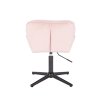 Židle MILANO VELUR na černém kříži - světle růžová