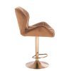 Barová židle MILANO VELUR na zlatém talíři - medová