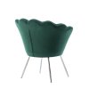 Křeslo FREY VELUR se stříbrnými nohami - zelené