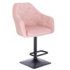 Barová židle ANDORA VELUR na černé podstavě - světle růžová
