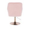 Křeslo AMALFI VELUR na zlatém talíři - růžové