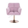 Křeslo AMALFI VELUR na zlatém talíři - levandule