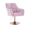 Křeslo AMALFI VELUR na zlatém talíři - levandule