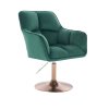 Křeslo AMALFI VELUR na zlatém talíři - zelené
