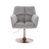 Křeslo AMALFI VELUR na zlatém talíři - světle šedé