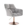 Křeslo AMALFI VELUR na zlatém talíři - světle šedé