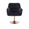 Křeslo AMALFI VELUR na zlatém talíři - černé
