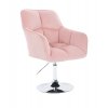 Křeslo AMALFI VELUR na stříbrném talíři - růžové