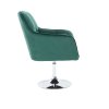 Křeslo AMALFI VELUR na stříbrném talíři - zelené