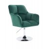 Křeslo AMALFI VELUR na stříbrném talíři - zelené
