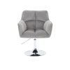 Křeslo AMALFI VELUR na stříbrném talíři - světle šedé