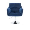 Křeslo AMALFI VELUR na stříbrném talíři - modré