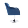 Křeslo AMALFI VELUR na stříbrném talíři - modré