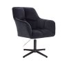 Křeslo AMALFI VELUR na stříbrném kříži - černé