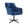 Křeslo AMALFI VELUR na stříbrném kříži - modré